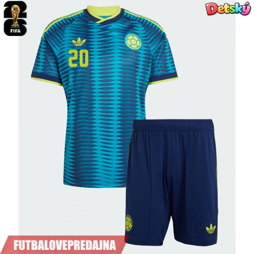Lacne Dětský Futbalové dres Kolumbia Juan Fernando Quintero #20 MS 2026 Krátky Rukáv - Preč (+ trenírky)